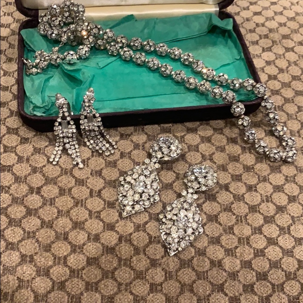 Silver Necklace and Earrings Set